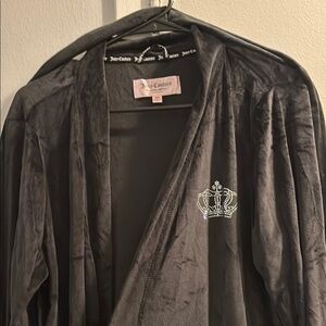 Juicy Couture Charcoal Robe with Rhinestone Crown